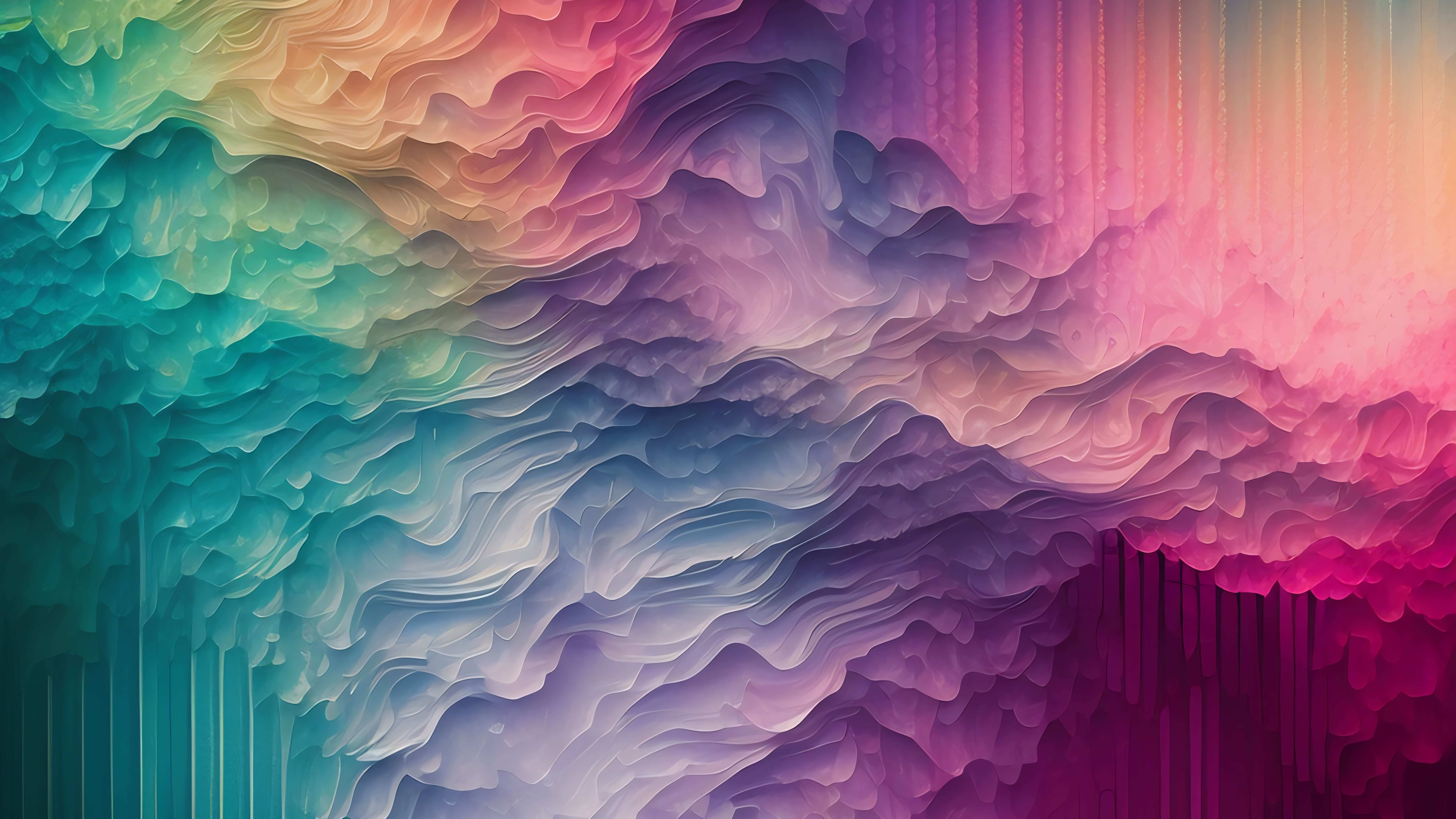 Colorful Abstract Waves - Desktop Wallpaper | One4Wall